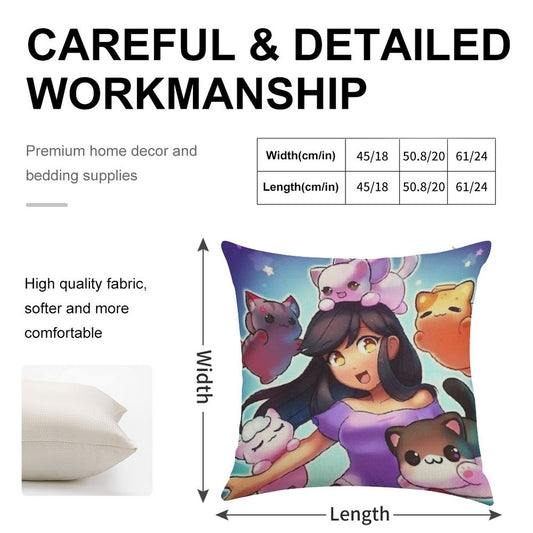 Aphmau Linen Throw Pillow Cover