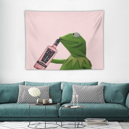 Kermit Sipping Pink Whitney Tapestry
