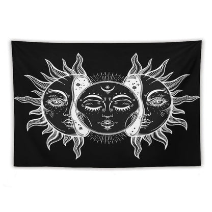 Vintage Sun And Moon Solar Eclipse Tapestry