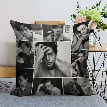 Cole Sprouse Black And White Linen Throw Pillow Cover