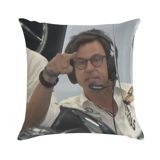 Toto Pointing at Camera Soft Hidden Zipper Throw Pillow