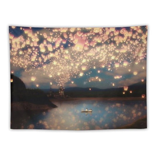 Wish Lanterns for Love Tapestry