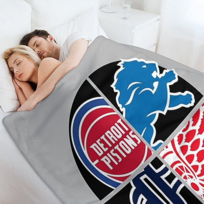 Detroit Sports Quad Throw Blanket