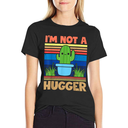 Im Not A Hugger Cactus Gifts Im Not A Hugger Cactus, Men&#39;s Unisex, Black, Small,, Graphic, Crew Neck, Classic Fit, Pullover, T-Shirt