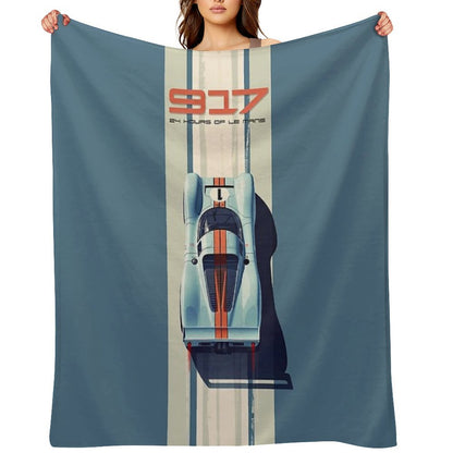 Porsche 917 24 Hours of Le Mans Race Car Throw Blanket