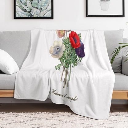 Anemone Illustration Throw Blanket