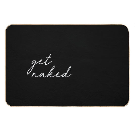Get Naked, Black And White Bath Mat