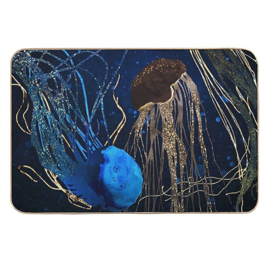 Metallic Jellyfish IV  Non-Slip Bath Mat