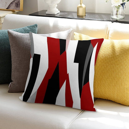 Red Black And White Abstract Soft Skin-Friendly Throw Pillow