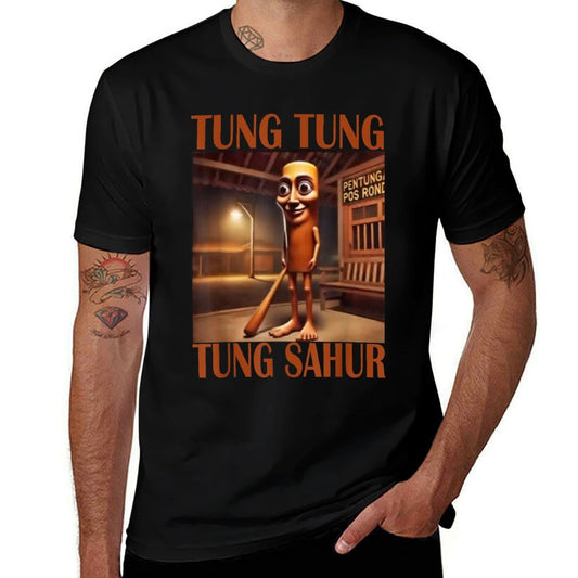 Tung Tung Tung Sahur  Heathered Texture T-Shirt