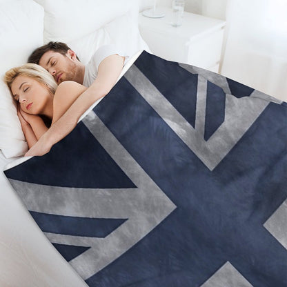 Blue Distressed Union Jack Throw Blanket