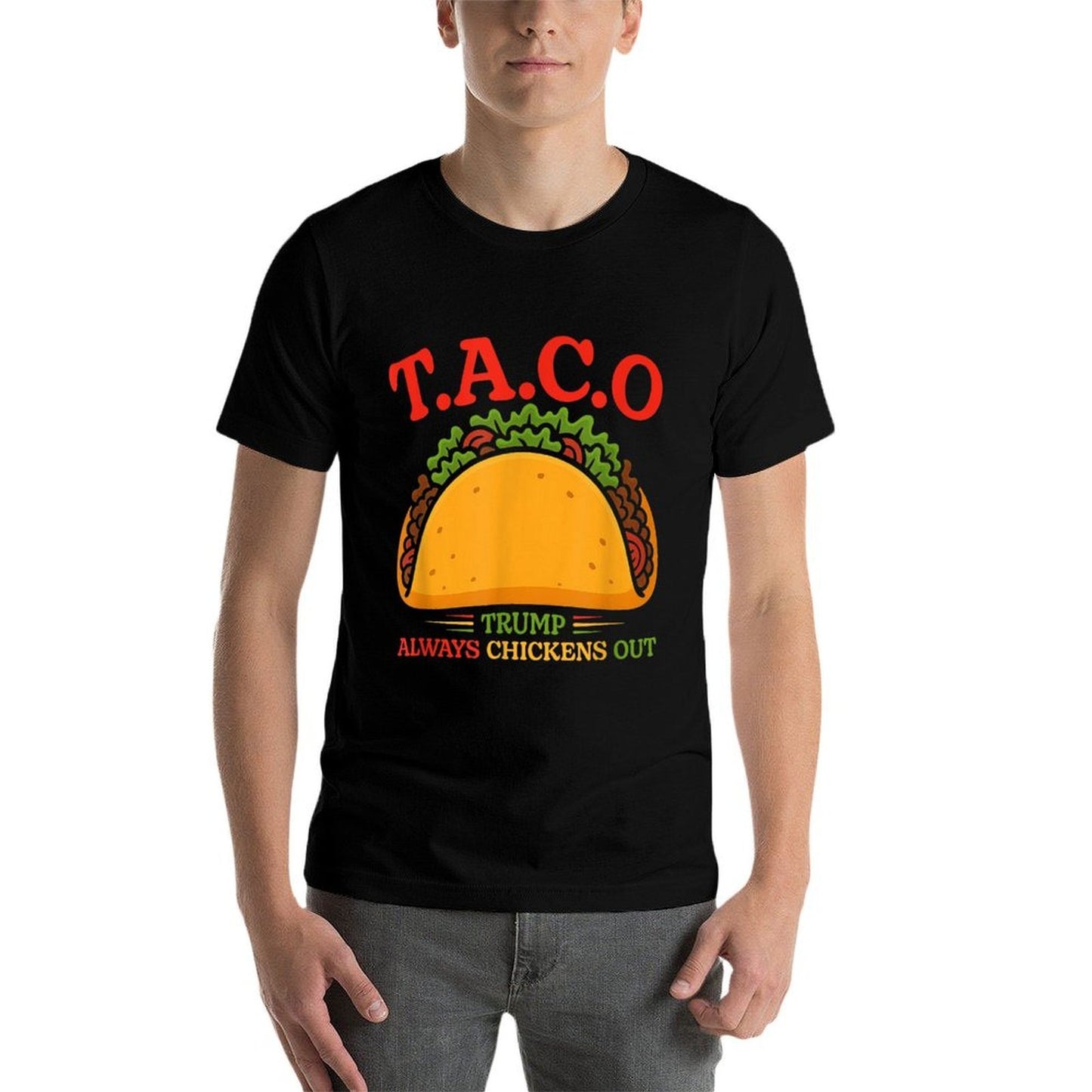 Taco Trump Always Chickens Out Funny  Classic T-Shirt