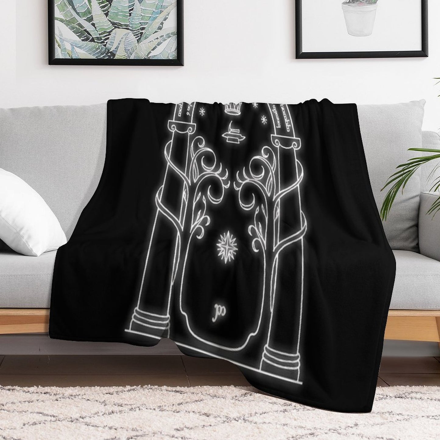 Mines of Moria Door Throw Blanket