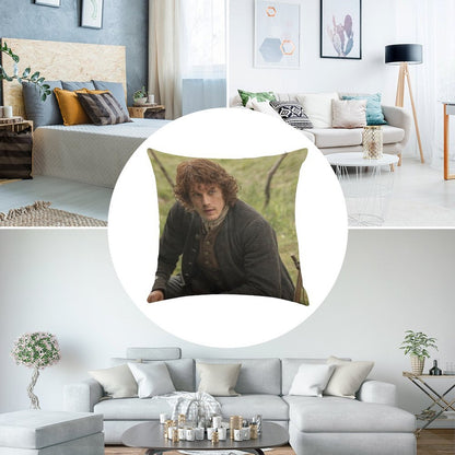 Jamie Fraser - Outlander Linen Throw Pillow Cover