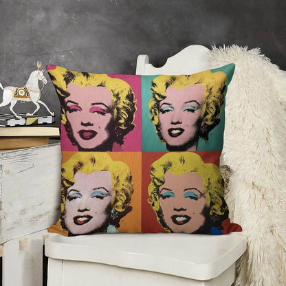 Andy Warhol Marilyn Linen Throw Pillow Cover