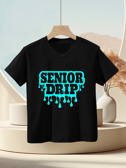 Senior Drip 12th Grade Grad Graduating Seniors Graduation Kids T-Shirt