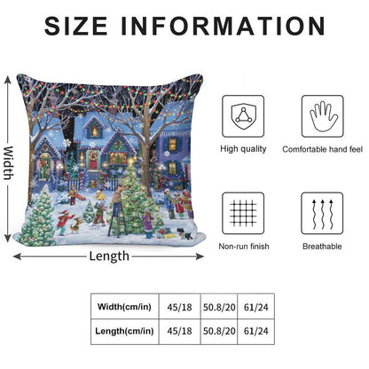Decorating for Christmas Soft Fade-Resistant Throw Pillow