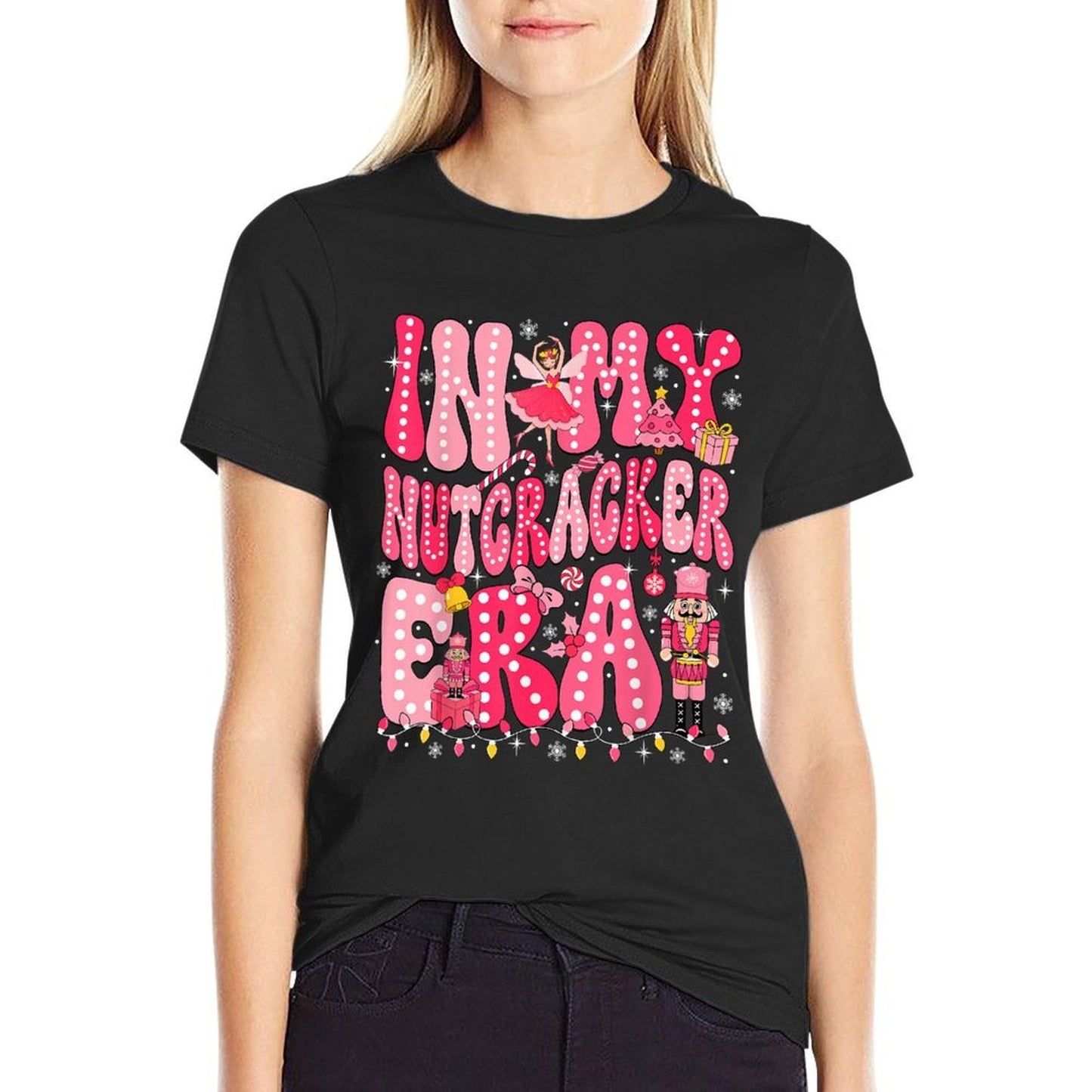 Pink Nutcracker Squad in My Nutcracker Era Pink Christmas  Rolled Sleeves T-Shirt