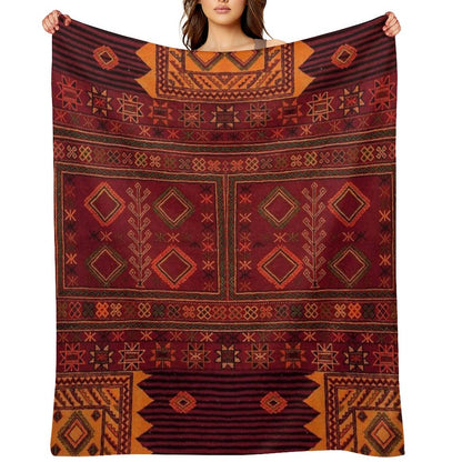 Traditional Moroccan Artwork Design Throw Blanket