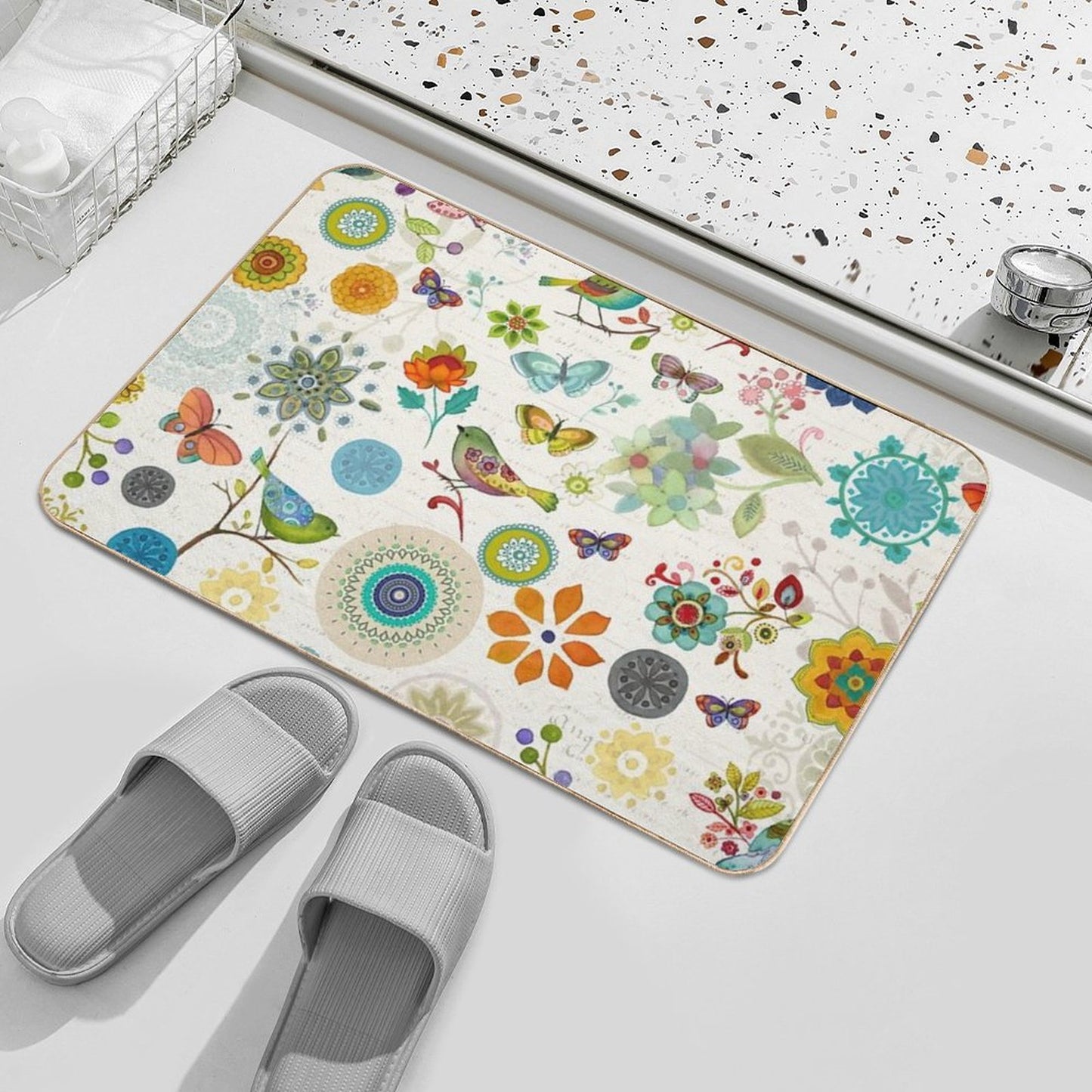 Bo Ho Birds Bath Mat