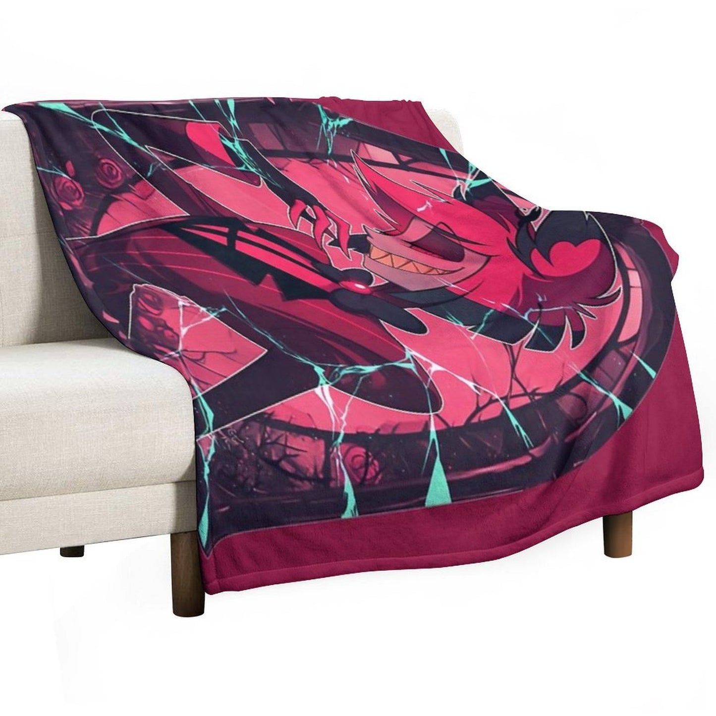 Stained Glass Alastor - Cracked Throw Blanket