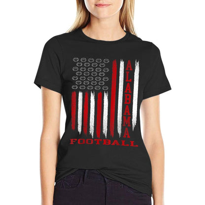 Patriotic USA Flag Alabama Football Season Party T-Shirt