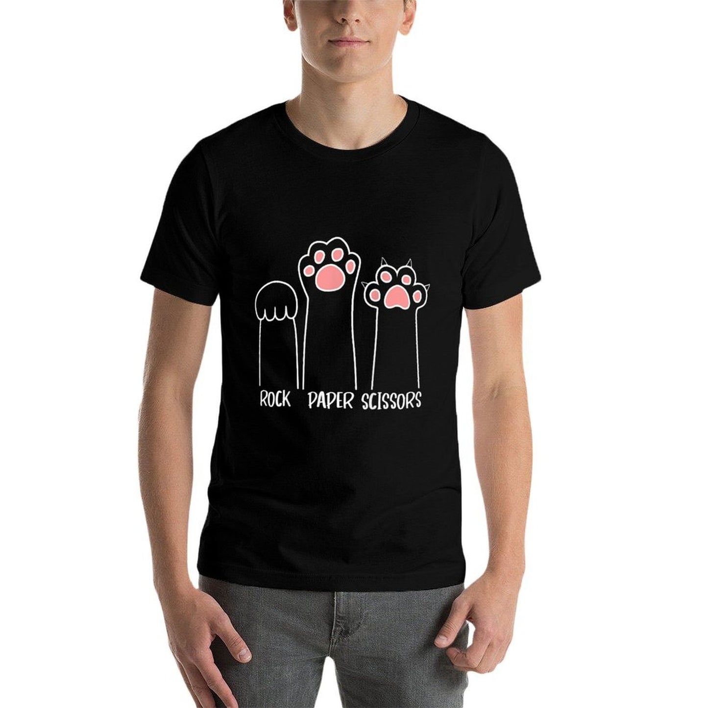 Introvert Cat Animal Rescue Pet Lover Apparel Rock Paper Scissors Hand Game Cute Paw Funny Cat  Vintage-inspired T-Shirt