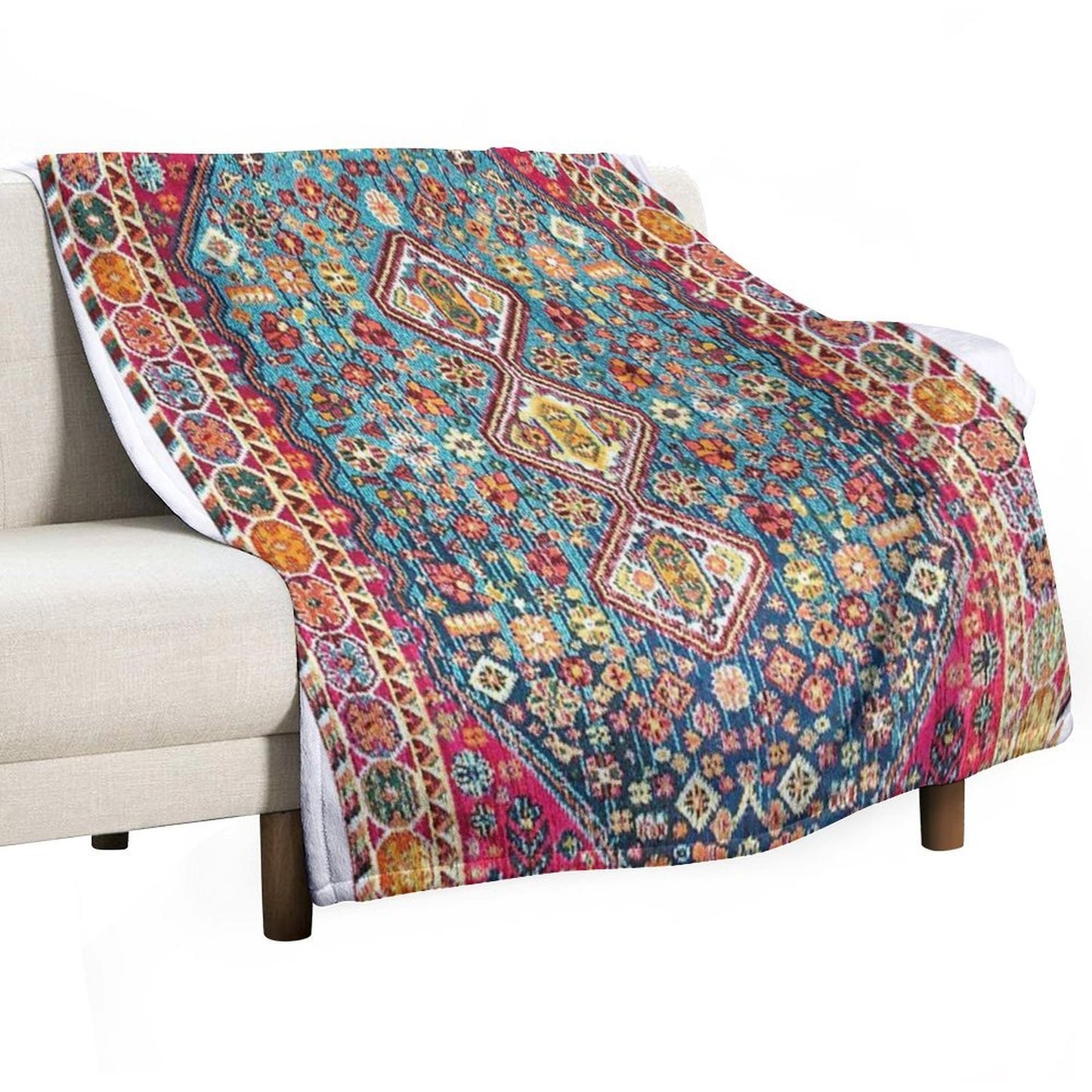 Heritage Moroccan Carpet Style Throw Blanket