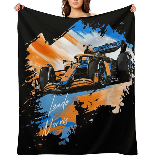Lando Norris - Retro_Digi Art Throw Blanket