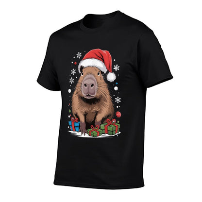 Capybara Christmas  Oversized Silhouette T-Shirt