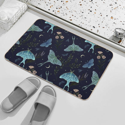 Luna Moth Pattern  Toxin-Free Bath Mat