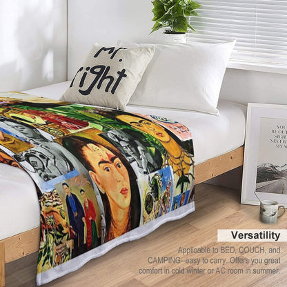 Frida Collage Throw Blanket