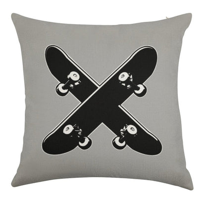 Skate X Linen Throw Pillow Cover
