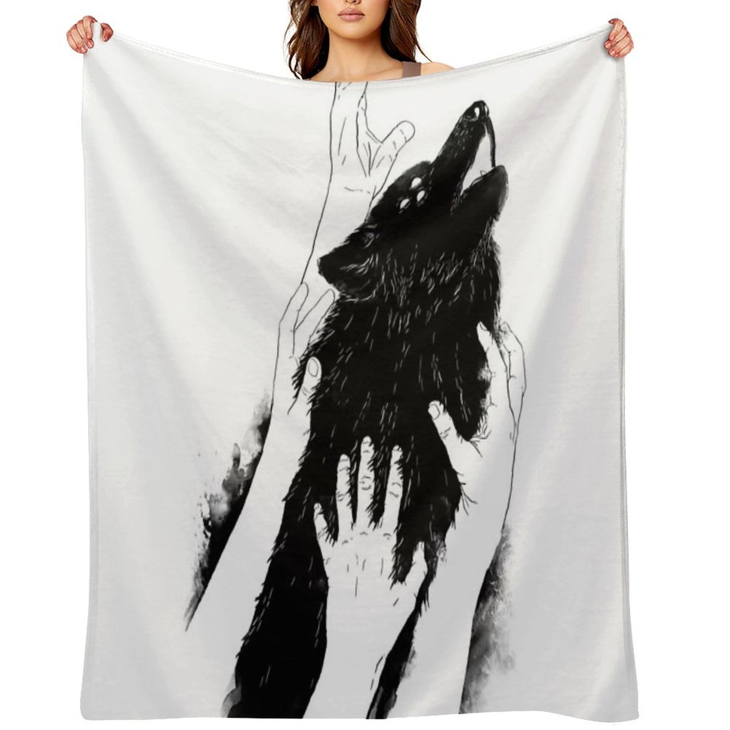 Wolves of Paris Throw Blanket