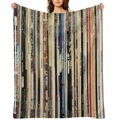 Classic Rock Vinyl Records Throw Blanket