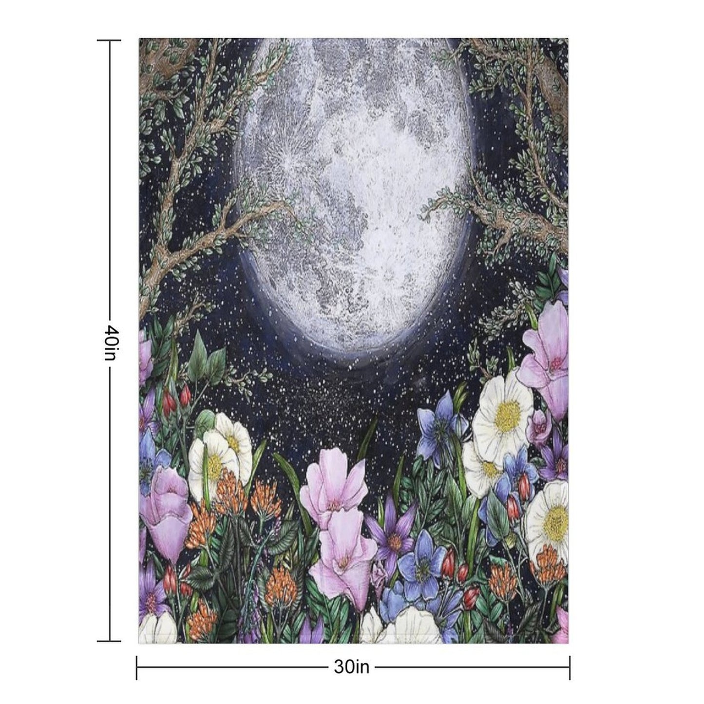 Midnight in The Garden II Throw Blanket