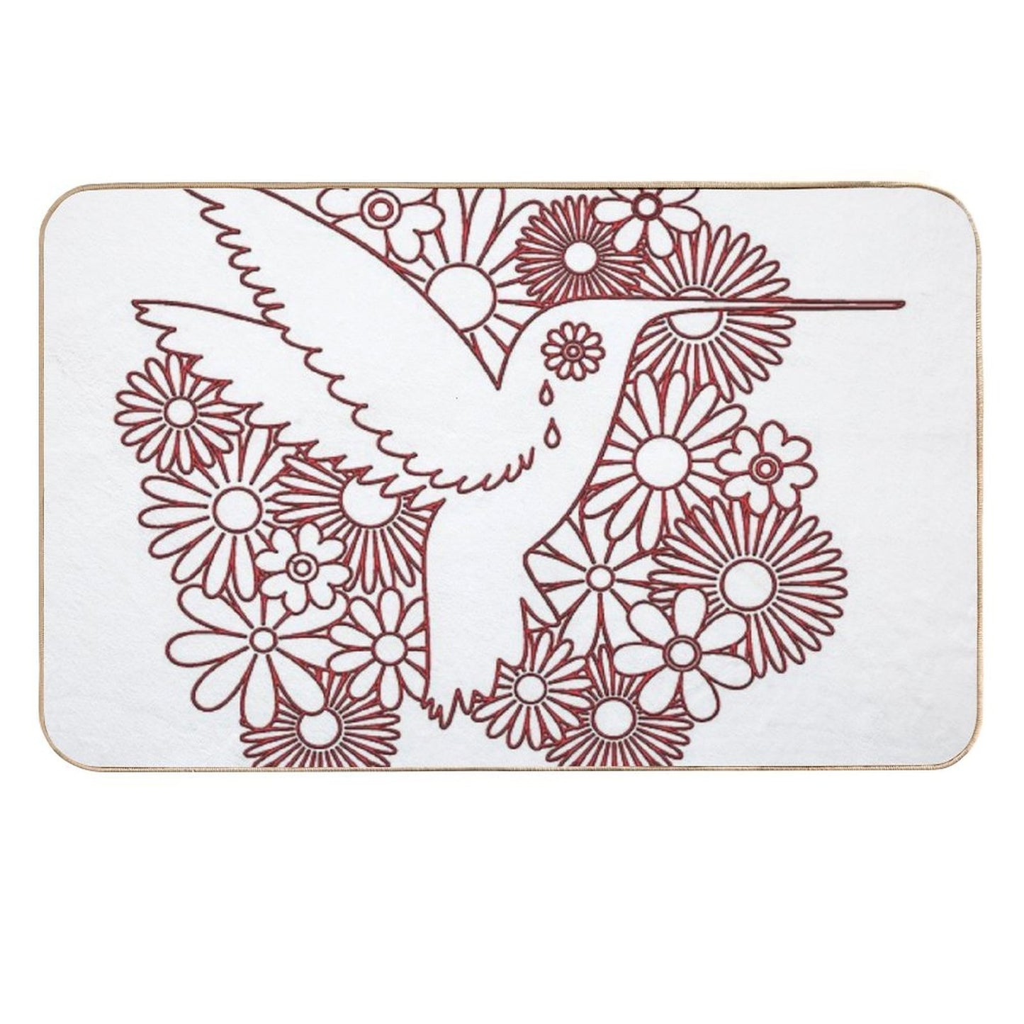 Picaflor Red Flowers Day of Dead Picaflor Clothing  Absorbent Bath Mat