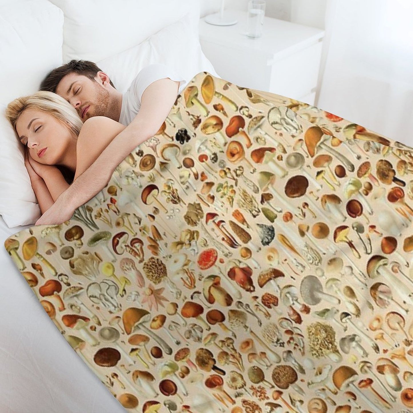 Vintage Mushroom Designs Collection Throw Blanket
