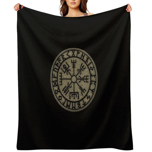 Vegvisir, Viking Compass, Norse, Symbol, Protection, Nordic, Vikings Throw Blanket