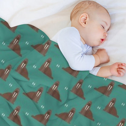 Walrus Party Throw Blanket