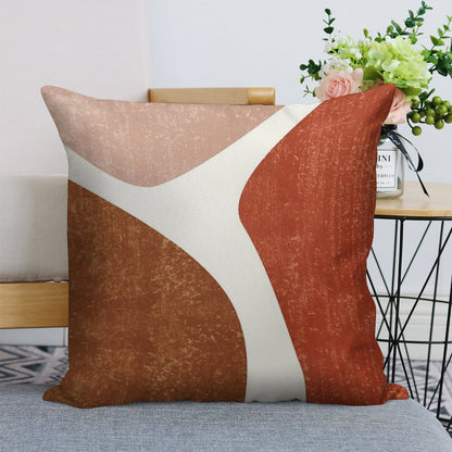 Terracotta Art Print 2 - Terracotta Abstract - Modern, Minimal, Contemporary Abstract - Brown, Beige Linen Throw Pillow Cover