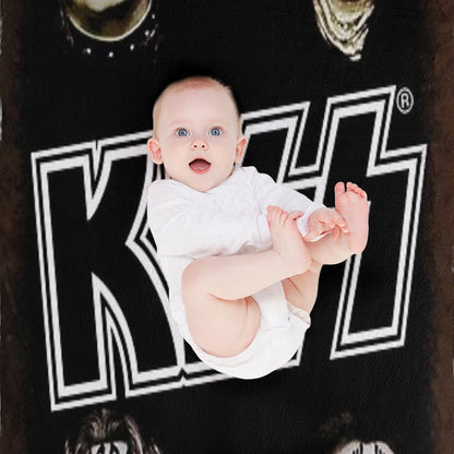 Vintage Kiss Original Band Throw Blanket