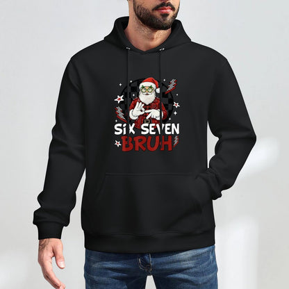 Six Seven Bruh Santa Funny 67 Christmas Meme Versatile Streetwear Hoodie