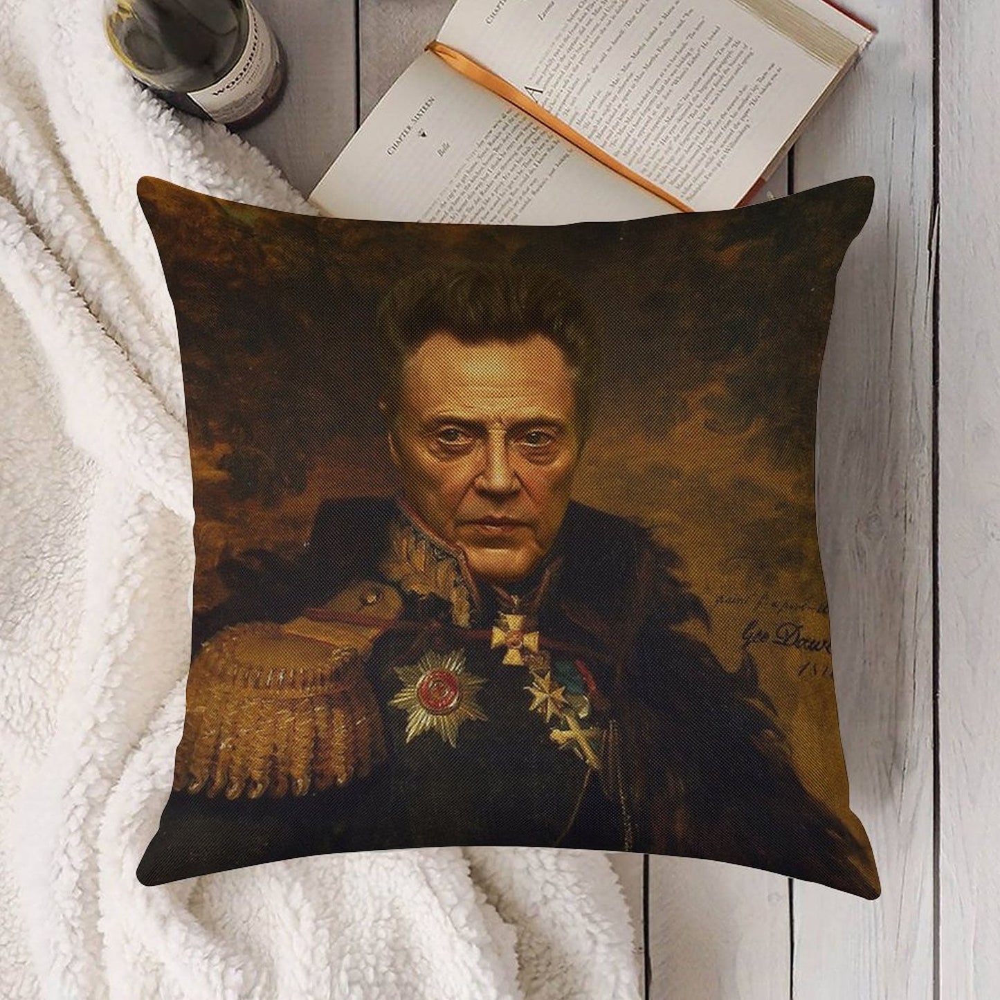 Christopher Walken - Replaceface Linen Throw Pillow Cover