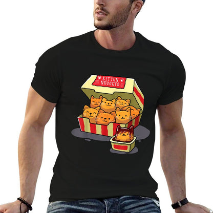 InGENIUS Funny Cat Owners & Gifts Kitten Nuggets Food Pun Cat Lover Gift Chicken Nuggets Unisex-Adults Black Small T-Shirt