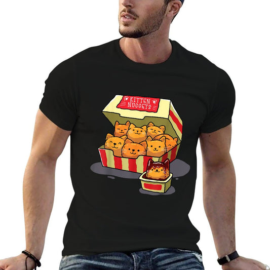 InGENIUS Funny Cat Owners & Gifts Kitten Nuggets Food Pun Cat Lover Gift Chicken Nuggets Unisex-Adults Black Small T-Shirt