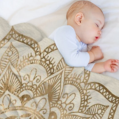 Flower of Life in Lotus - Pastel Golds And Canvas Throw Blanket
