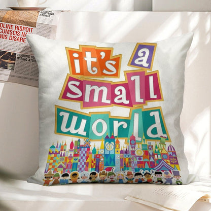 It's A Small World - Full Graphic by Kelly Design Company Linen Throw Pillow Cover