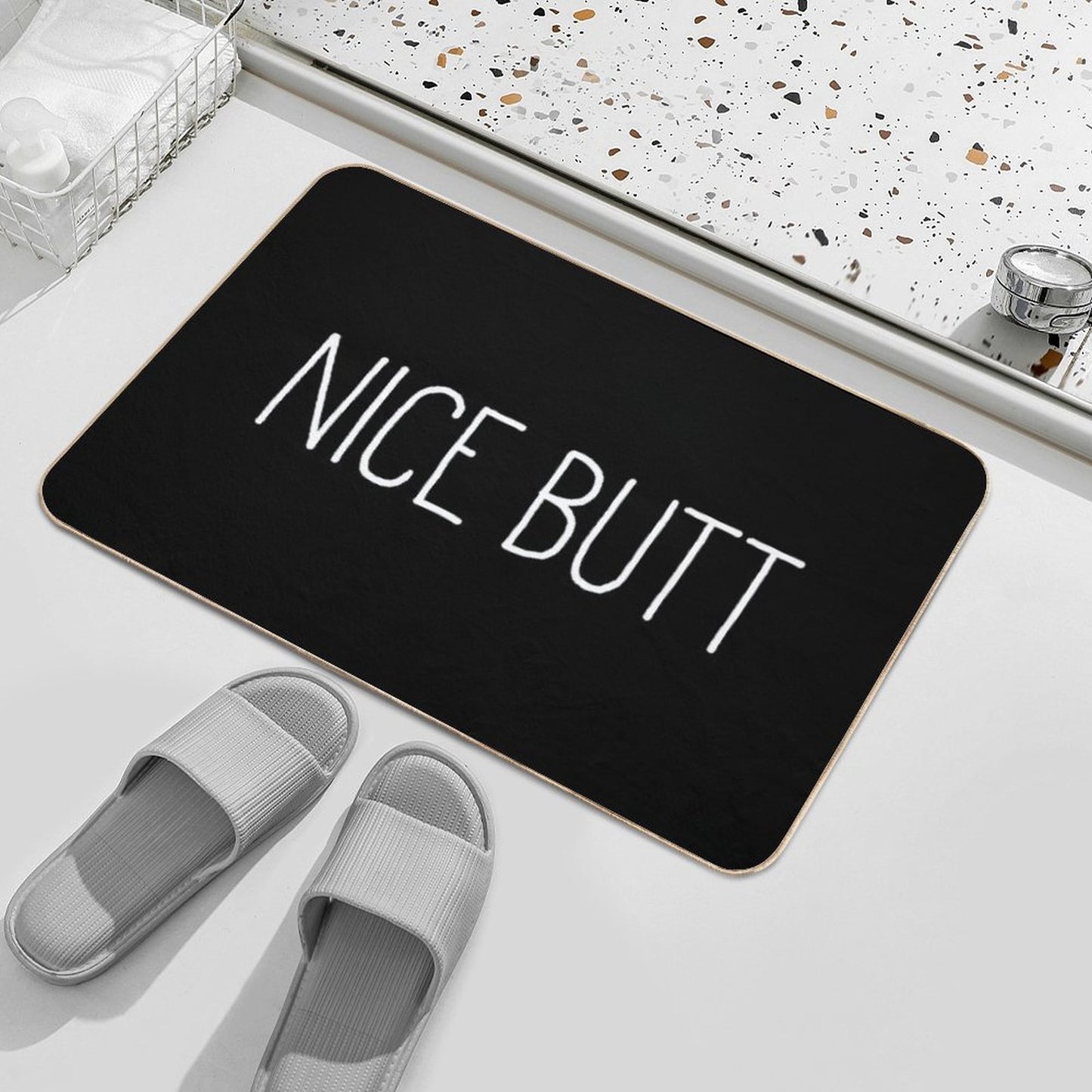 Nice Butt Black Bath Mat