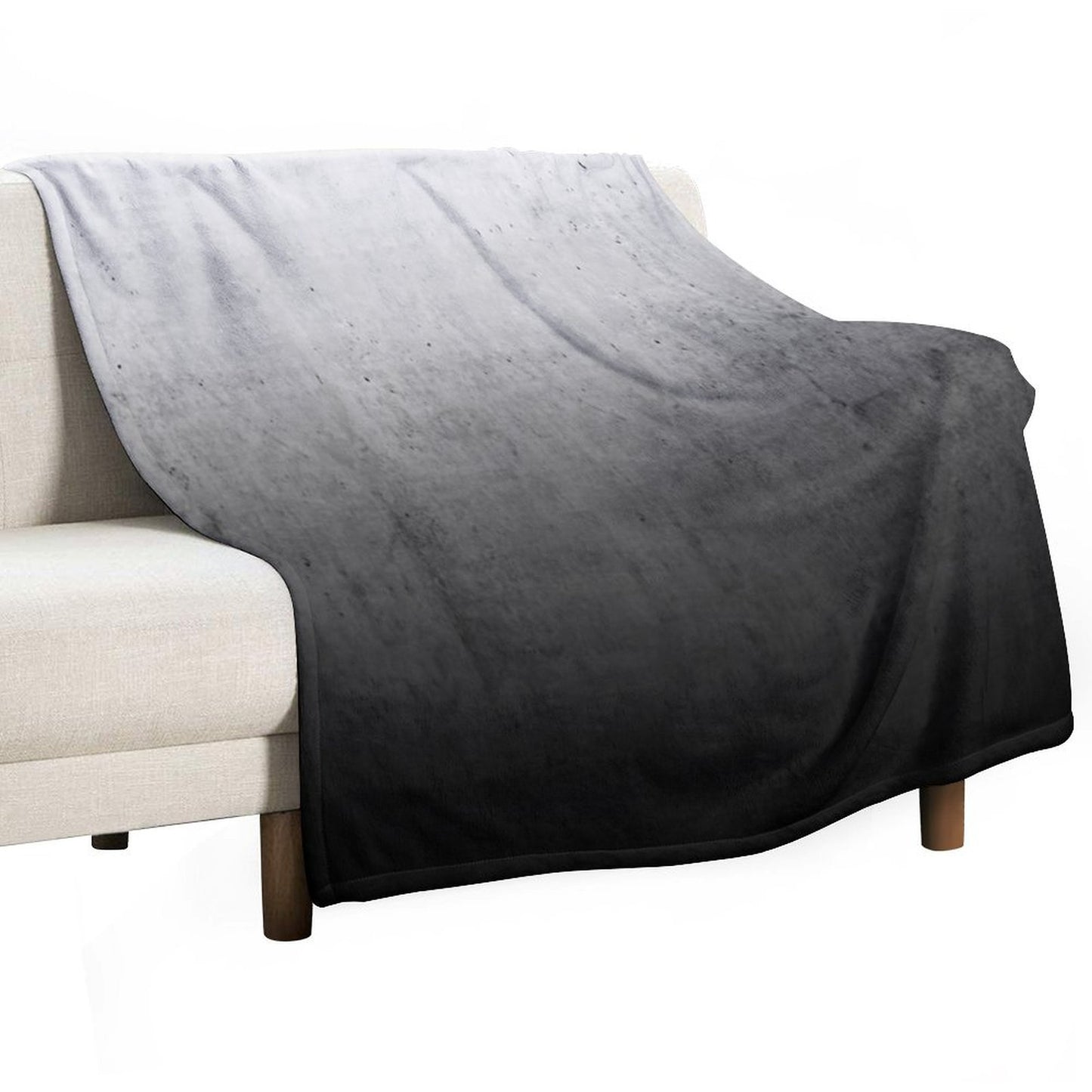 Black Ombre on Concrete Texture Throw Blanket